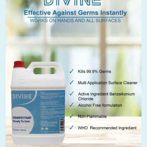 Ready Ro use DIVINE Disinfectant Ready-To-Use 5litres (4drums)