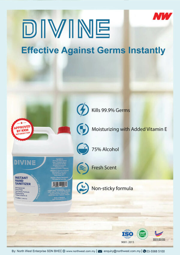 hand sanitizer 5litre DIVINE Instant Hand Sanitizer 5litre (4drums)