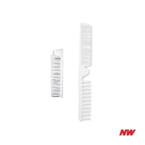 Folding Hair Comb Portable Folding Hair Comb with Handle - White Plastic (1,000pcs)